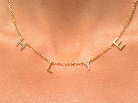Four Letter Necklace 4 Initial Necklace Personalized Necklace With