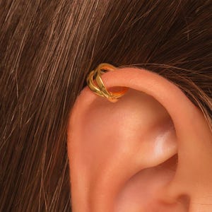 Helix Cuff • No Piercing Needed • 18K Gold Plated Sterling Silver