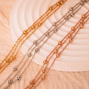 Layered Satellite Anklet • Stainless Steel Multi-Strand Ankle Bracelet