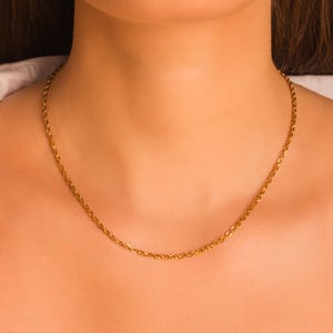 Rope Chain Necklace • Trending Dainty Rope Necklace in Gold or Silver PVD Plated Stainless Steel • Waterproof and Tartish Resistant Necklace