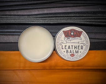 Acondicionador de bálsamo para cuero natural - Lata de 2 oz - Hecho a mano en EE. UU.