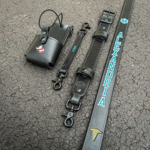 Firefighter / EMS Radio Strap- Black Leather