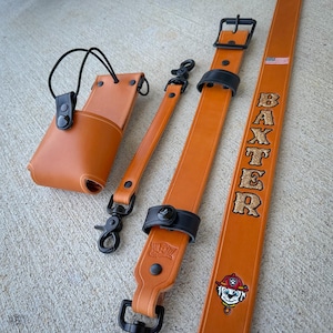 Custom Firefighter / EMS Radio Strap- Saddle Tan - Personalized Fire Gear Radio Holster