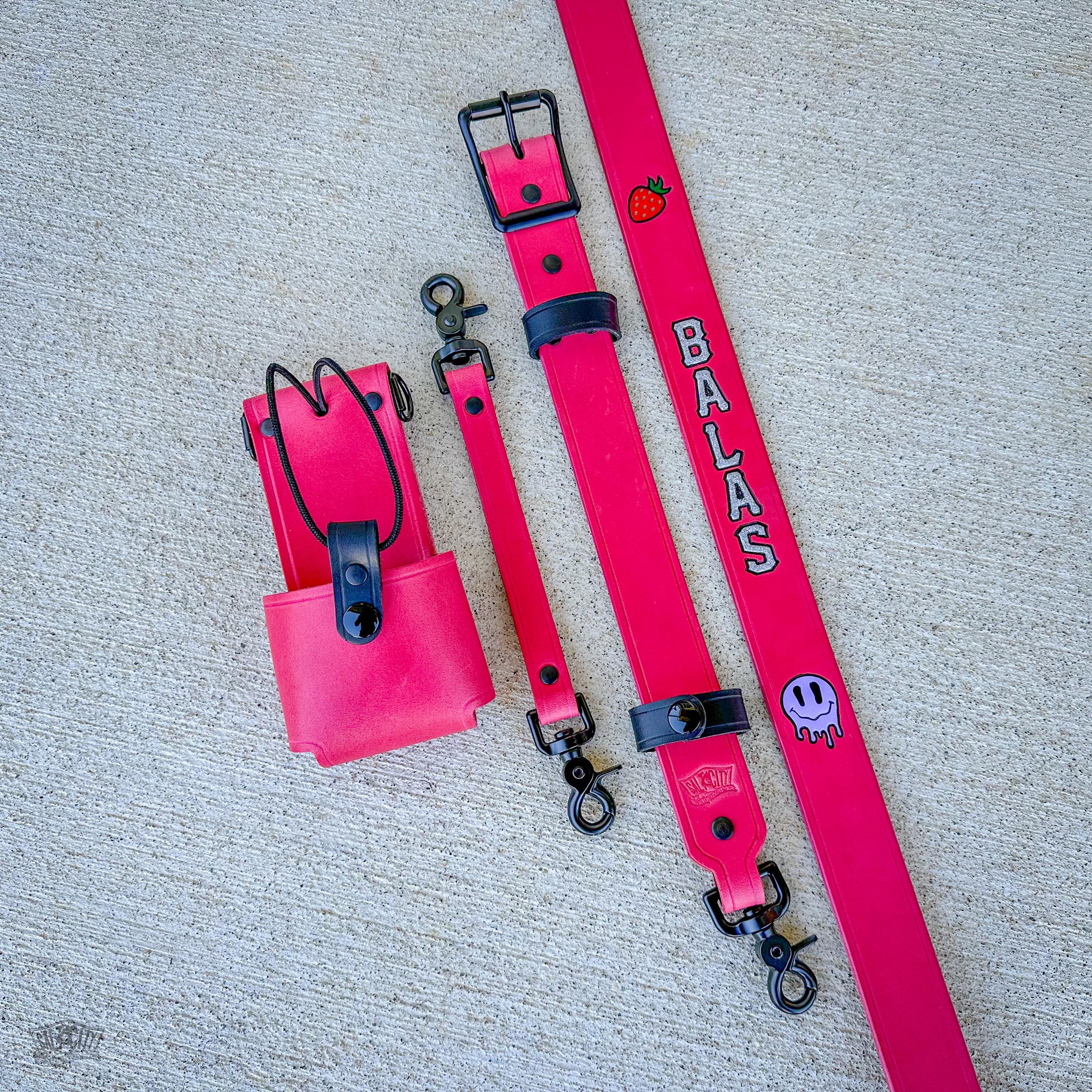 Firefighter / EMS Radio Strap- Pink Leather - Etsy