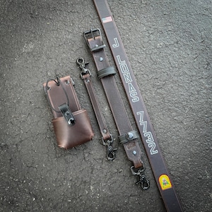 Firefighter / EMS Radio Strap- Chocolate Brown Leather
