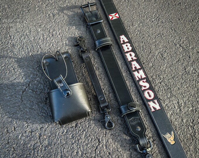Firefighter / EMS Radio Strap Black Leather Etsy