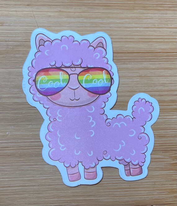 Llama multicoloured stickers alpaca cute silly stickers a Etsy
