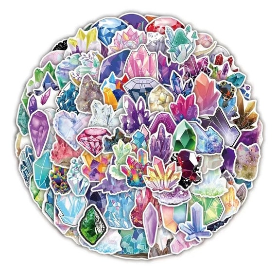 Pink Celestial Crystal Sticker, Pink Aesthetic Crystal Sticker
