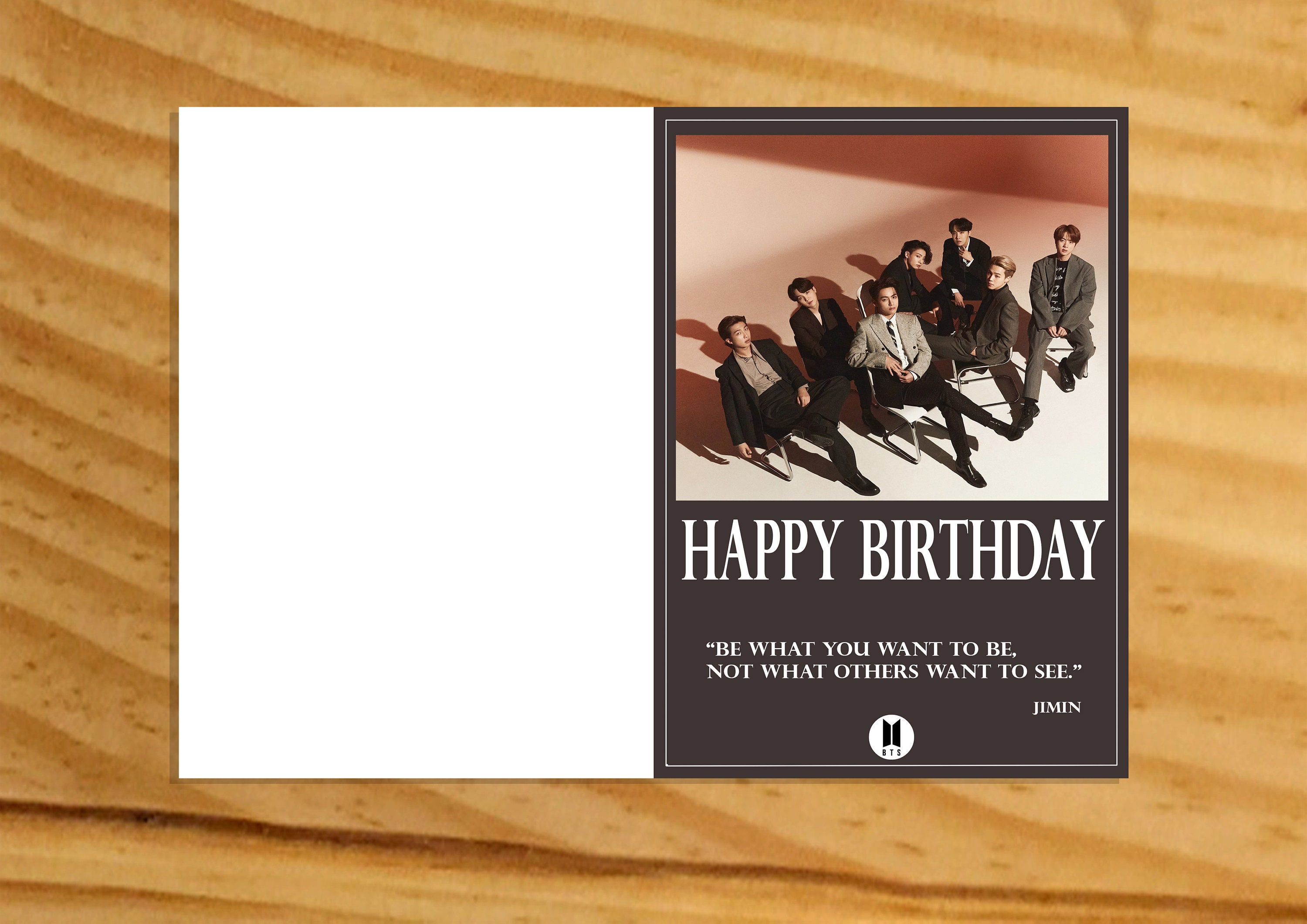 BTS Birthday Card, BTS Printable Card, Printable Birthday Card, BTS ...