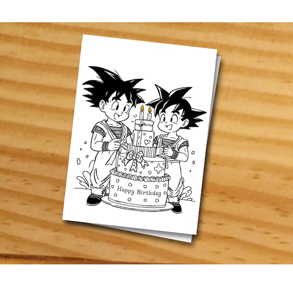 ドラゴンボール HAPPY BIRTHDAY ! おたんじょうびおめでとうカード Dragon Ball Card, Dragon Ball Birthday Card, Printable Birthday