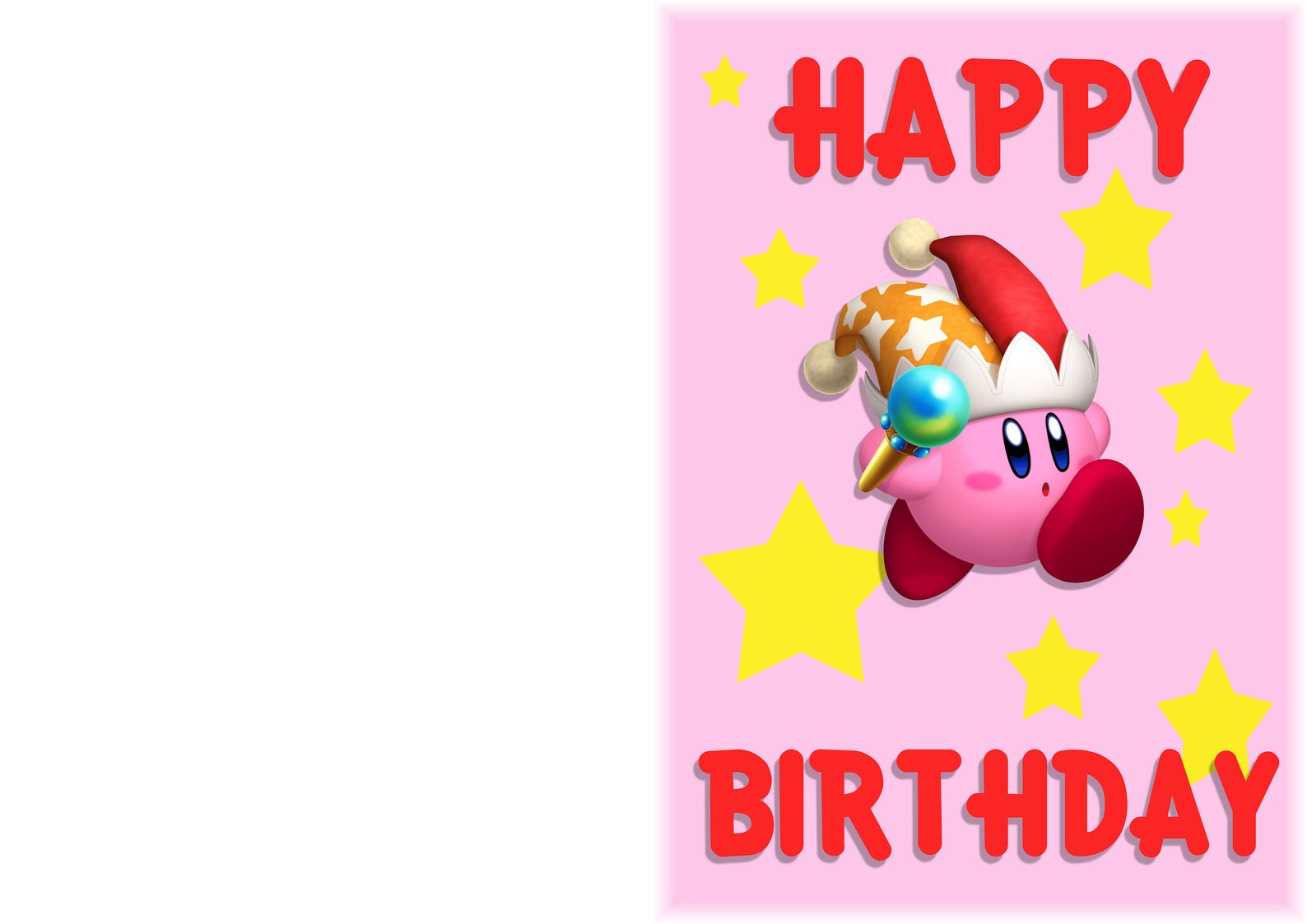 Kirby Card, Kirby Birthday Card, Printable Kirby Card, Instant Kirby