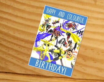 Splatoon birthday card, Splatoon3 birthday card, instant download splatoon card, printable splatoon card, splatoon digital card, splatoon
