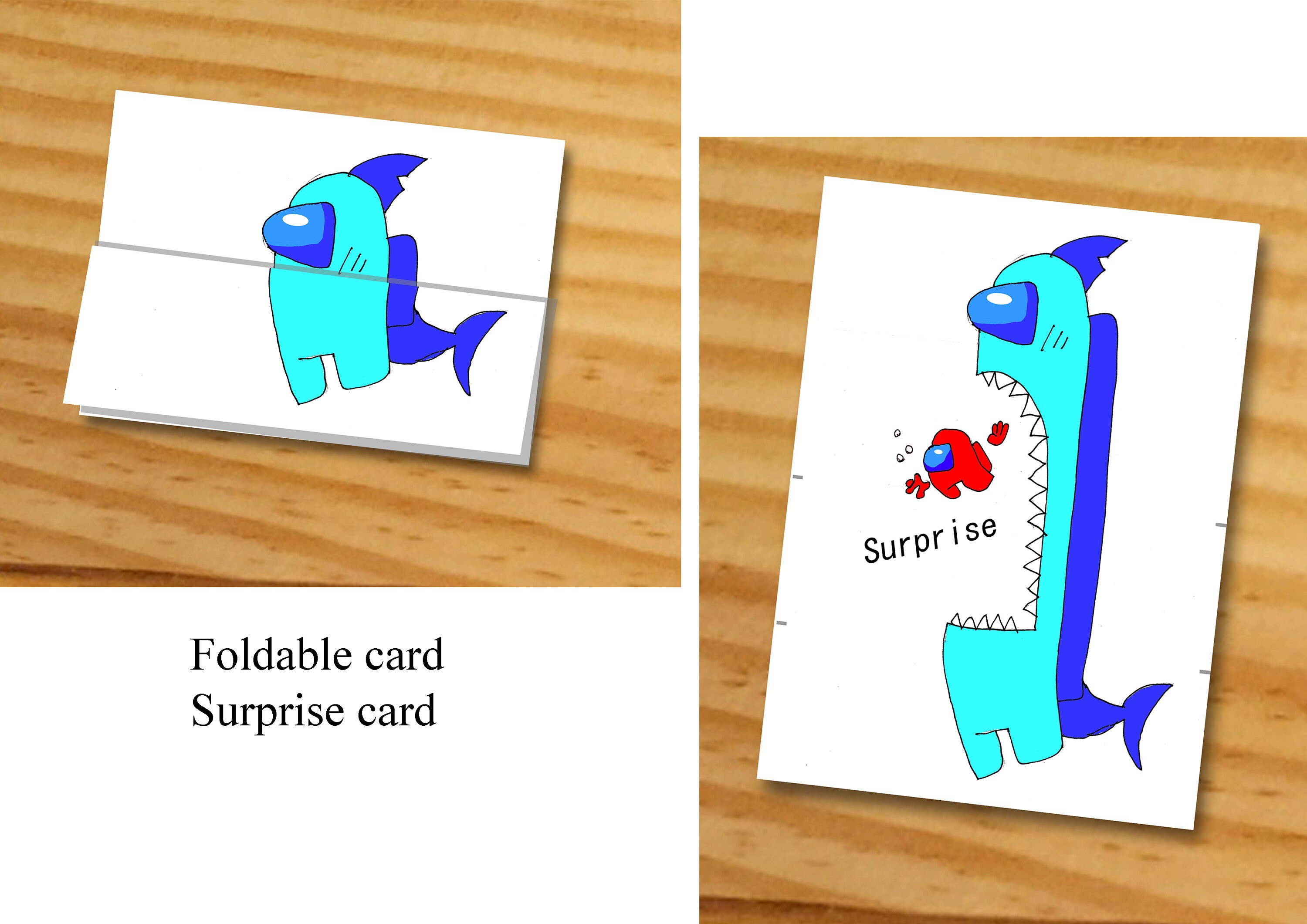 Among Us Card, Among Us Birthday Card, Among Us Surprise Card ...