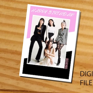Blackpink-verjaardagskaart, Blackpink afdrukbare kaart, afdrukbare verjaardagskaart, Blackpink digitaal, digitale kaart, digitale verjaardag, aangepaste kaart