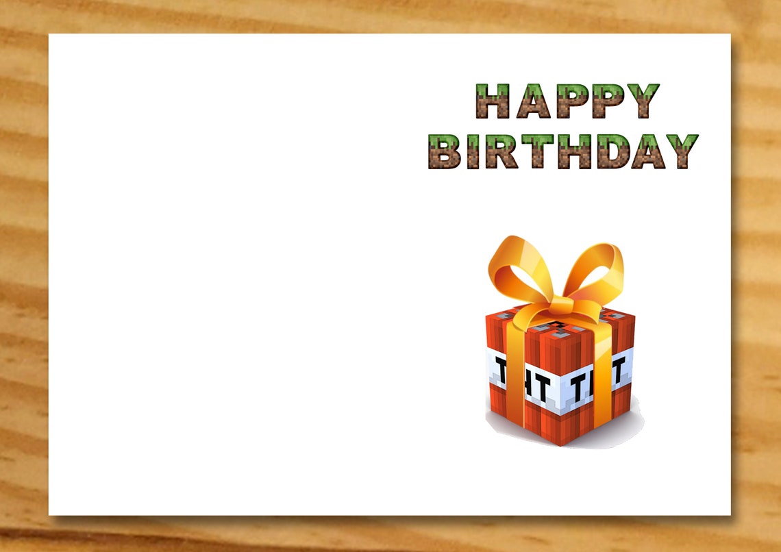 Minecraft Card, Minecraft Birthday Card, Printable Minecraft Card ...