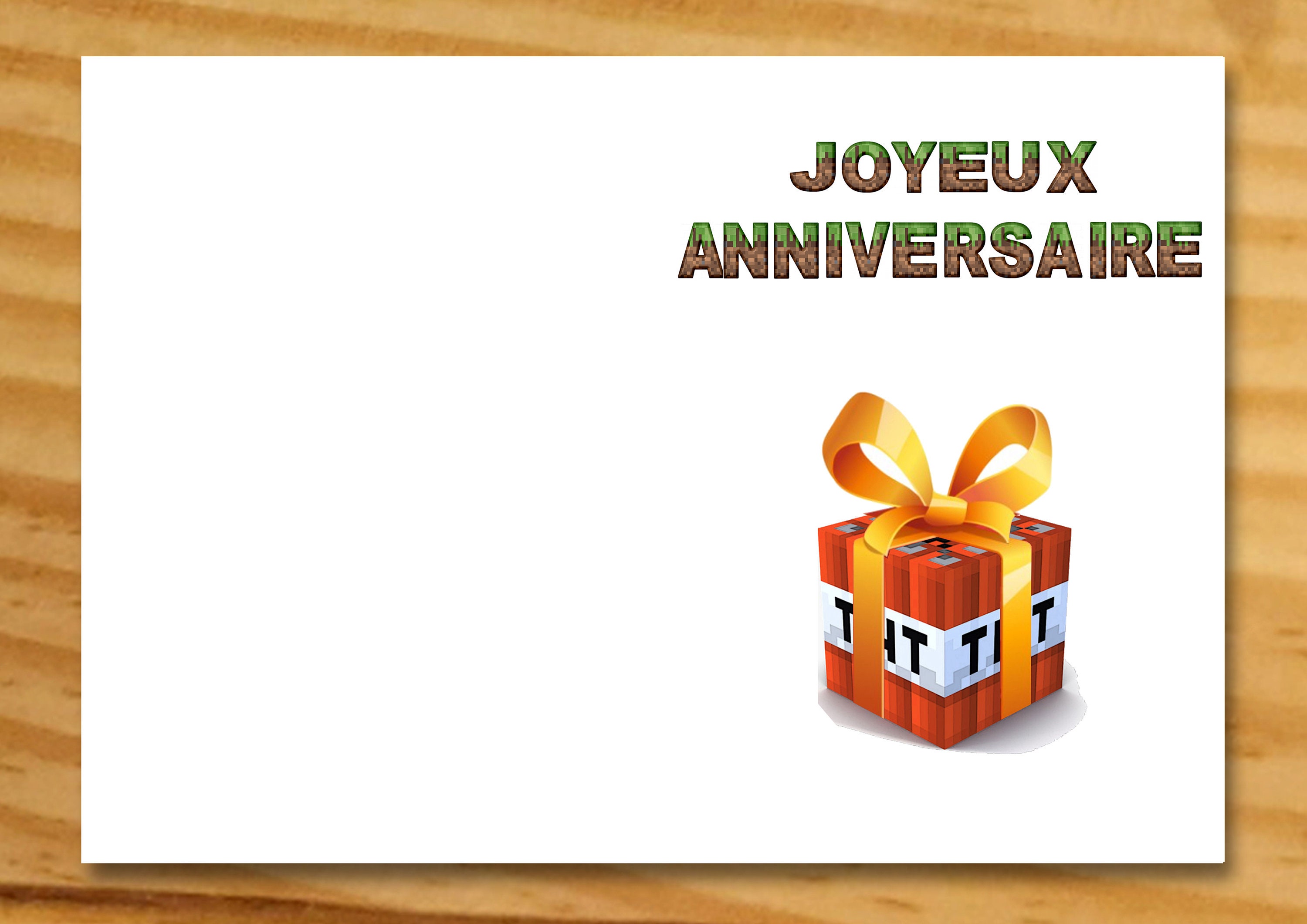 Minecraft Card Minecraft Birthday Card Printable Minecraft - Etsy