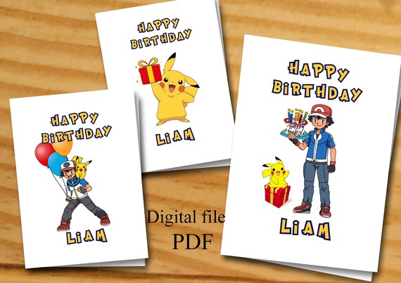 pokemon card pokemon birthday card pokemon personalized etsy australia