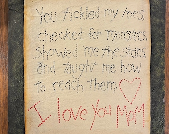 Slate 'I love you mom' Hanging Sign