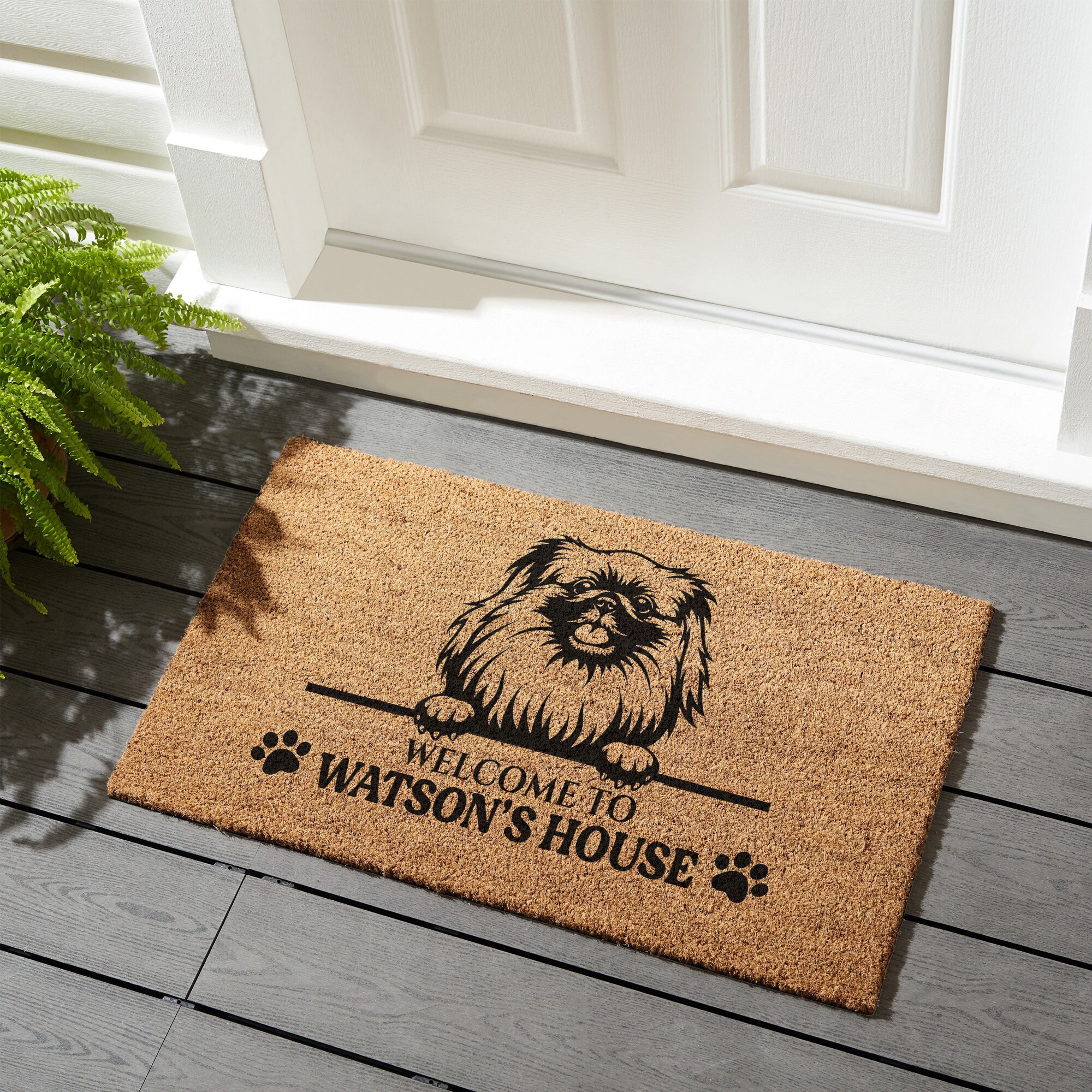 Pekingese Custom Mat Dog Doormat Personalized Etsy