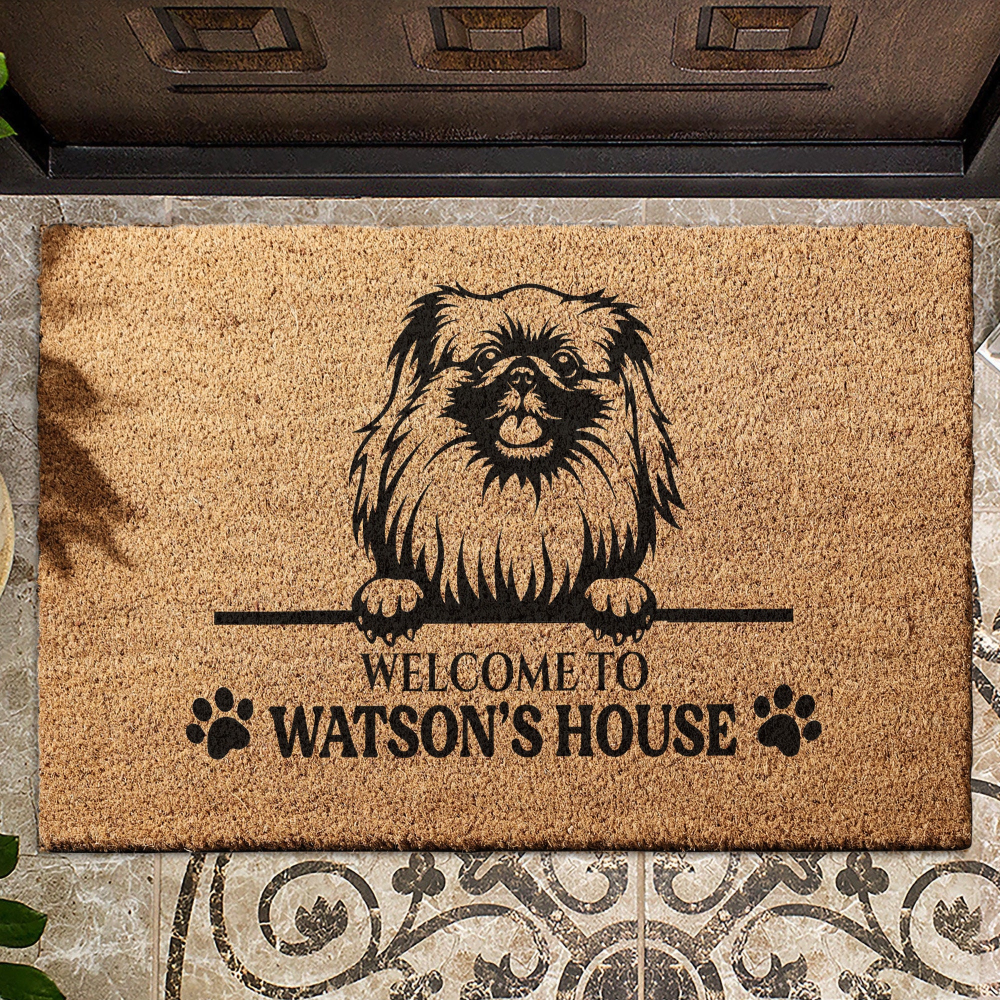 Pekingese Custom Mat Dog Doormat Personalized Etsy