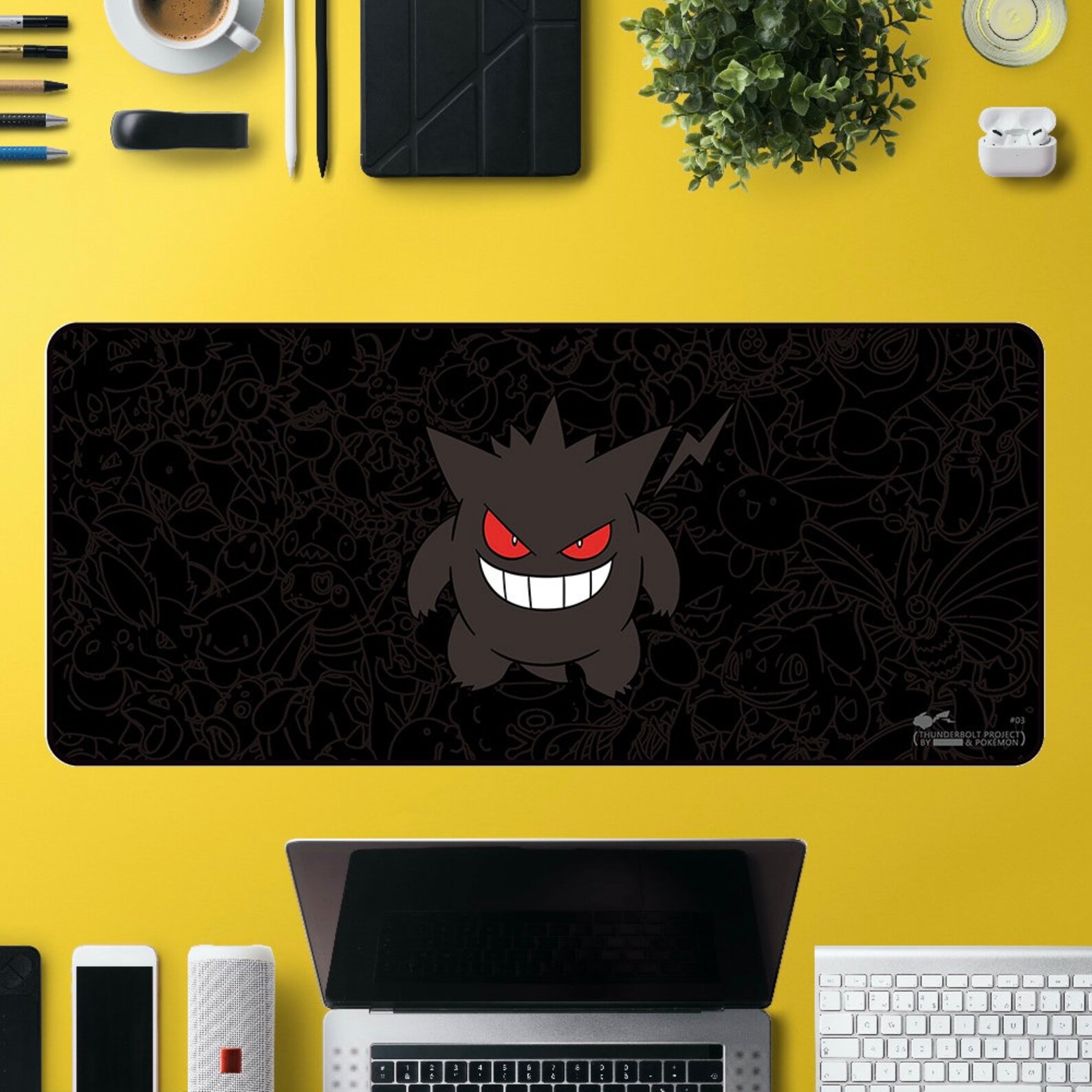 Dark Pokemon Gengar Oversized Desk Mat Large Mouse Pad Etsy