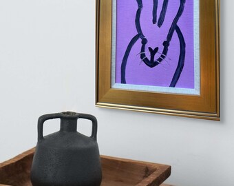 "Pink Bunny" in a gold frame