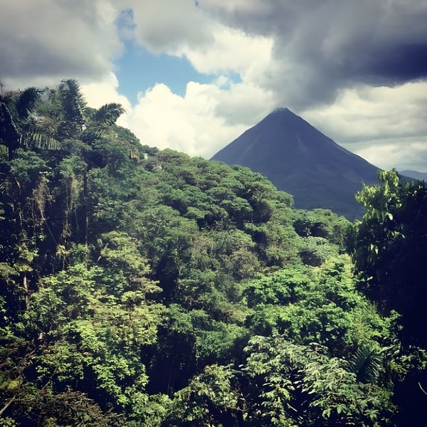 Arenal Volcano Photo, Costa Rica, Print, Pura Vida, Jungle, Forest, Travel Photography, Nature Photography