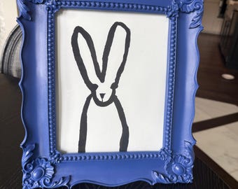 "Jack" Giclee Print on Fine Art Paper in a Blue Resin Frame