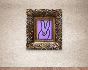 "Pink Bunny" in a Gold Frame