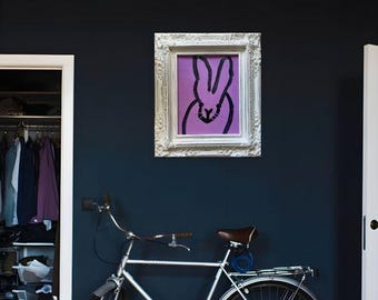 "Pink Bunny" white frame