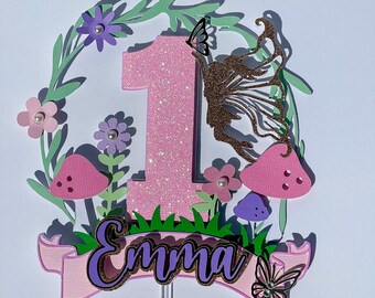 Fairy Cake Topper, Fairy Birthday, Enchanted Garden Party, Fairy Garden Birthday Decor, Fairy Theme Party, Princess Fairy Birthday, Fairy
