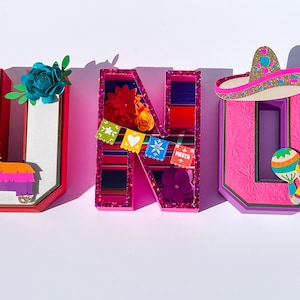 Fiesta 3D Letters, Mi Primer Fiesta, Fiesta Cumpleaños, Mexican Theme Party, Fiesta Decorations, Custom Letters, Fiesta