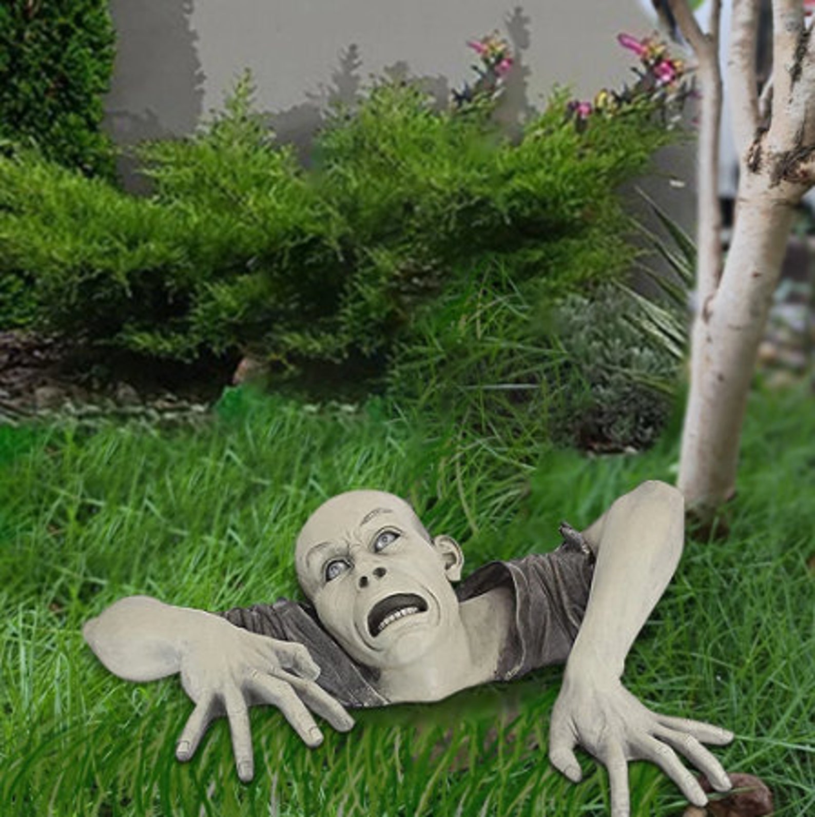 Novelty Horror Terror Lifelike Zombie Resin Figurine Garden Etsy