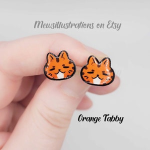 Tabby Cat | Handmade Shrink Plastic Earrings