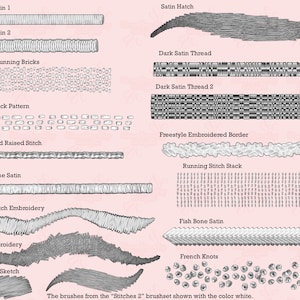 Embroidery Procreate Brush Set | Fabric, Stitches, Sewing (tutorial PDF ...