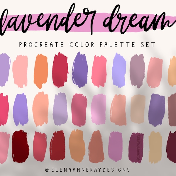 Lavender Color Palette Set | Cute Procreate Color Palette | Pastel Colors For Procreate | Pink Colors | Sweet Soft Colors | Instant Download