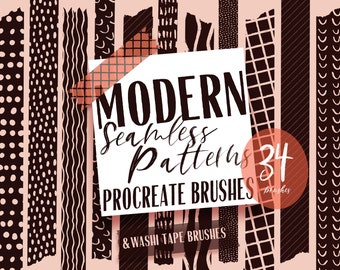 デジタル和紙テープ Procreate ブラシ（シームレスパターンブラシセットファイル付き） - iPad ジャーナリングセット