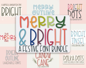 Christmas Font Bundle with Handwritten Lettering (TTF and OTF)