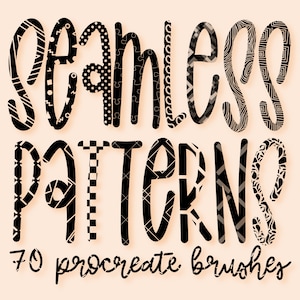May include: Black and white seamless patterns for Procreate. 70 Procreate brushes.