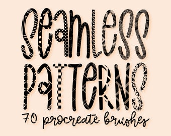 May include: Black and white seamless patterns for Procreate. 70 Procreate brushes.