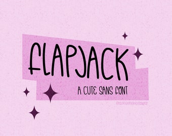 Flapjack Sans Font for Planners, Fonts for Procreate, Commercial Use - Quirky Fonts, Cute Fonts, Fun Font, Cricut Fonts, Handwritten Font