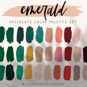 Emerald Color Palette Boho Procreate Color Palette 30 Colors Palette ...