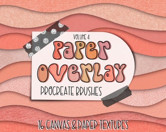 16 Paper Overlay Procreate Brushes | Canvas Textures for Digital Art