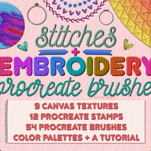 Procreate Brushes | Embroidery, Sewing + Stitches | Fabric Brush | 3D Procreate Brush | Procreate Illustration Brushset | Procreate Fashion