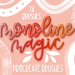 74 pinceaux Procreate, pinceaux lettrage, pinceaux Procreate scintillants, pinceaux monoligne, ensemble de pinceaux calligraphie monopoids pour Procreate sur iPad