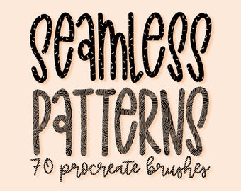 70 Seamless Pattern Procreate Brushes, Digital Art Brush (Brushsets)