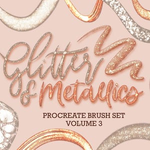 40 Glitter Procreate Brushes | Real Shiny Metallic Procreate Textures | Color Palettes | Glow Glittery | Brushset for Procreate on iPad