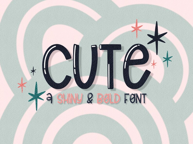 Shiny Font Bold Font Handwritten Font Cute Font Etsy