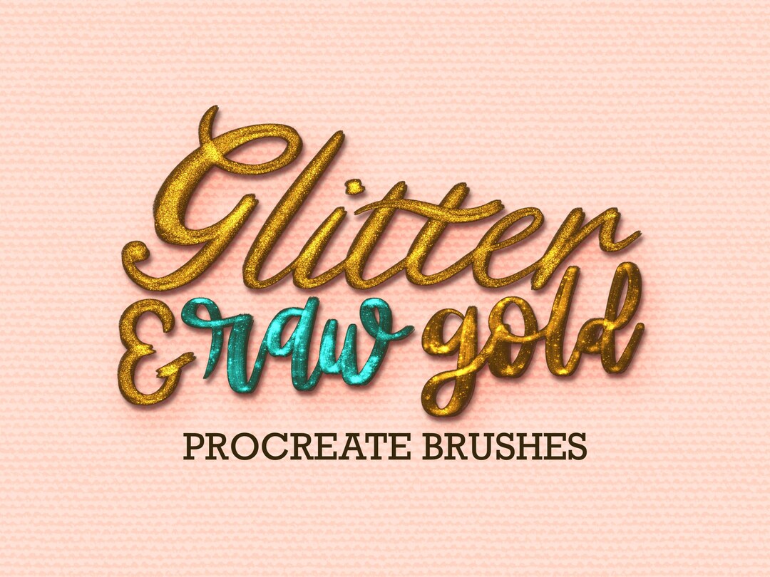 Glitter & Raw Gold Metallic Procreate Brush Mini Set - Etsy