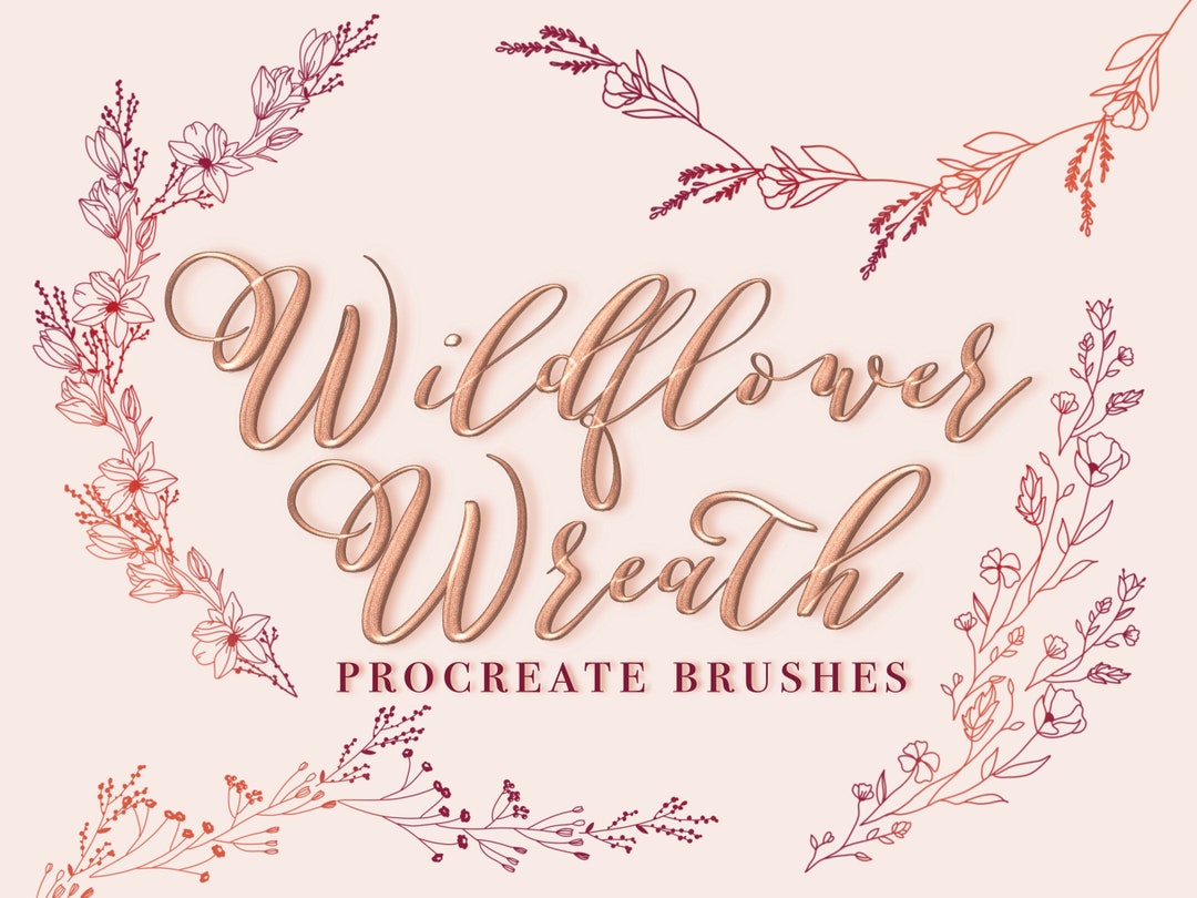 Floral Wreath Procreate Brushes: Wildflower Brush Set (digital Brush ...